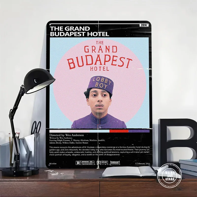 The Grand Budapest Hotel Tinplate Poster Custom Wall Art Vintage Metal Signs Retro Tin Plaque for Bar Accessories House Room
