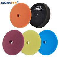 Sharkfox 5Pcs Sponge Buffing Pads Foam Polishing Pads Kit 5 Inches Sanding Disc Wheels For Car Buffer Polisher Polishing Waxing