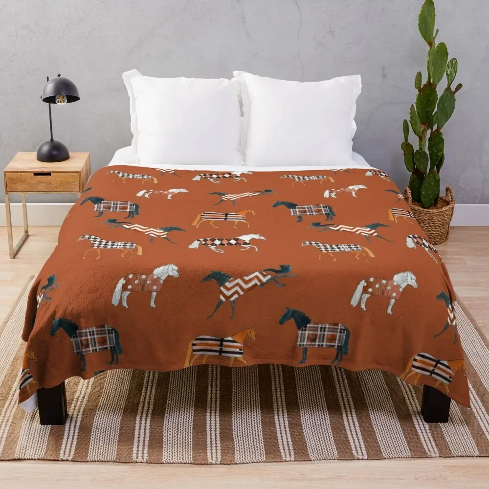 

Patterned Ponies- Autumn Throw Blanket Sofa heavy to sleep Blankets