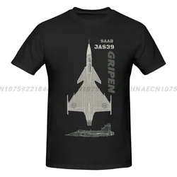 メンズ半袖カジュアルTシャツ,綿100%,ラウンドネック,攻撃航空機,テーマ,サブjas 39,グリッパーペン,夏,サイズS-3XL