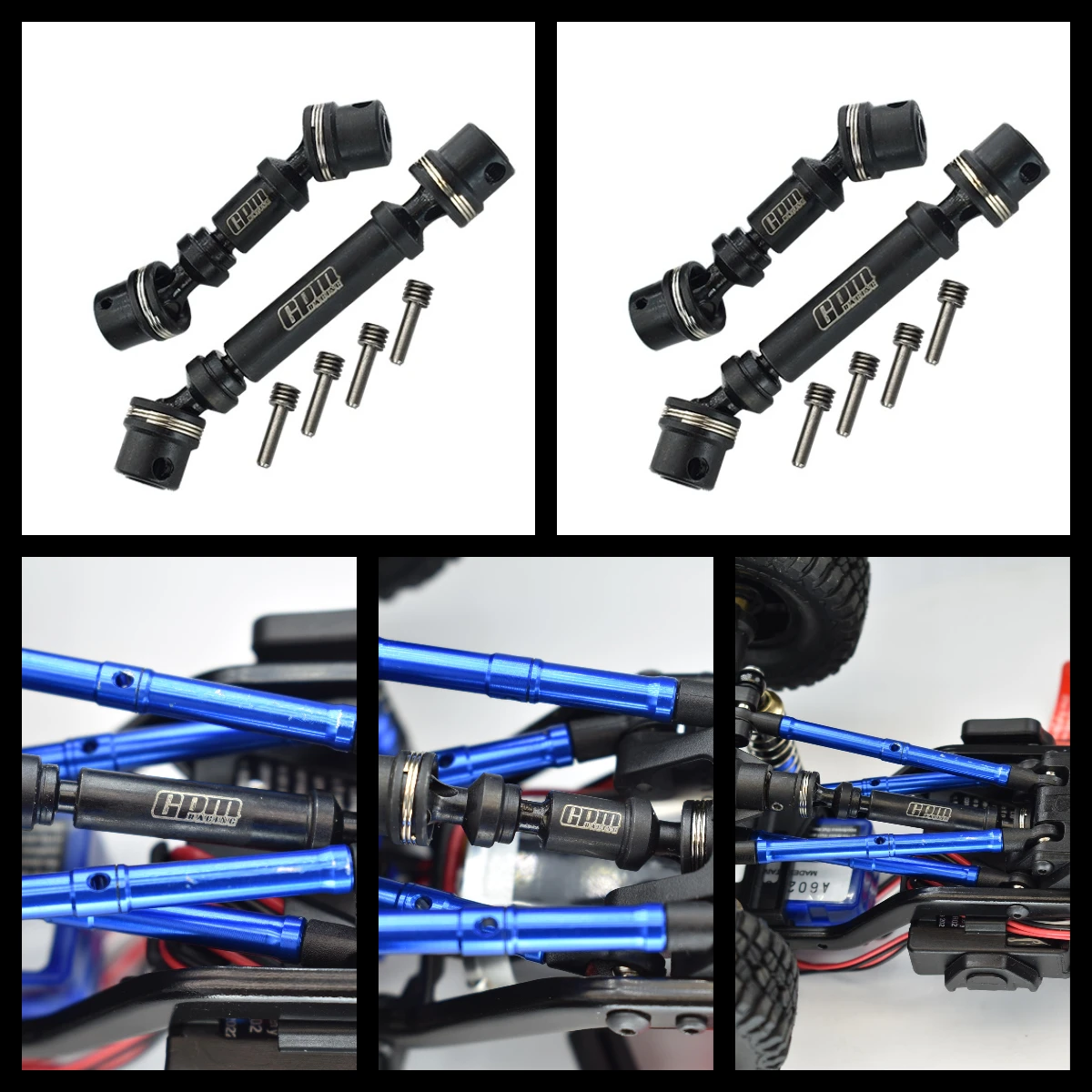 GPM Medium Carbon Steel Front+Rear Center Driveshafts For 1/18 TRX4M Ford Bronco