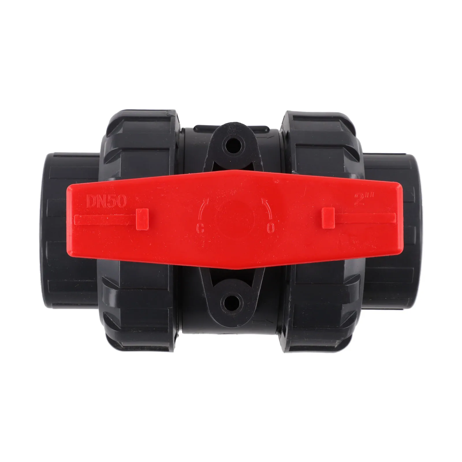 

Double Union Socket Valve 2 Inch Ball Valve Plumbing Application 150 PSI Rating Full Port Design Actuator Valve