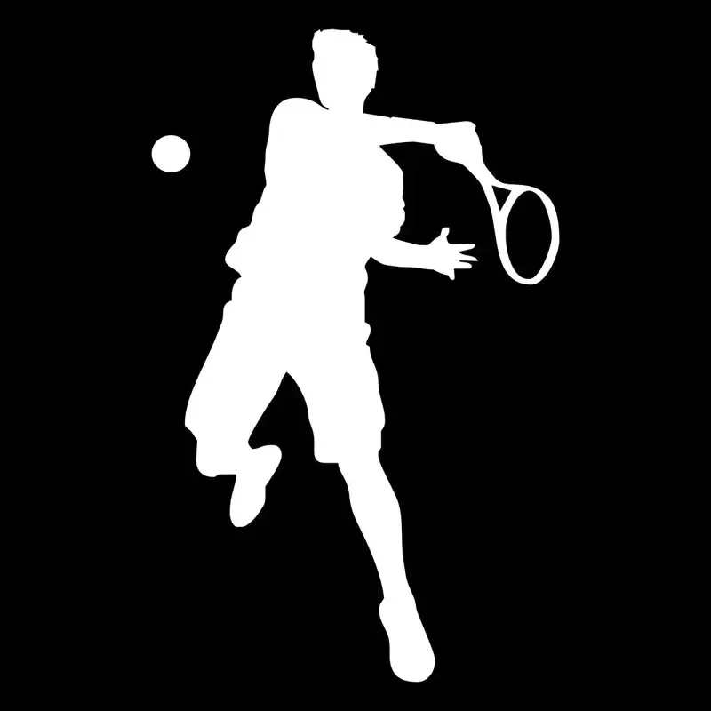 Car Sticker Personality Sports Tennis Fashion PVC Car Decoration Sticker Waterproof Cover Scratch Black/White, 18cm*11cm