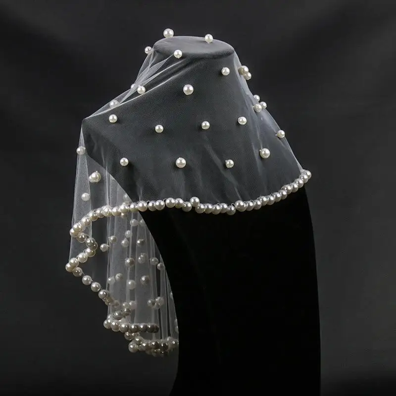 

Элегантный головной убор в стиле ретро, жемчужная вуаль, свадебный танец, ужин, многофункциональные аксессуары для покрытия лица