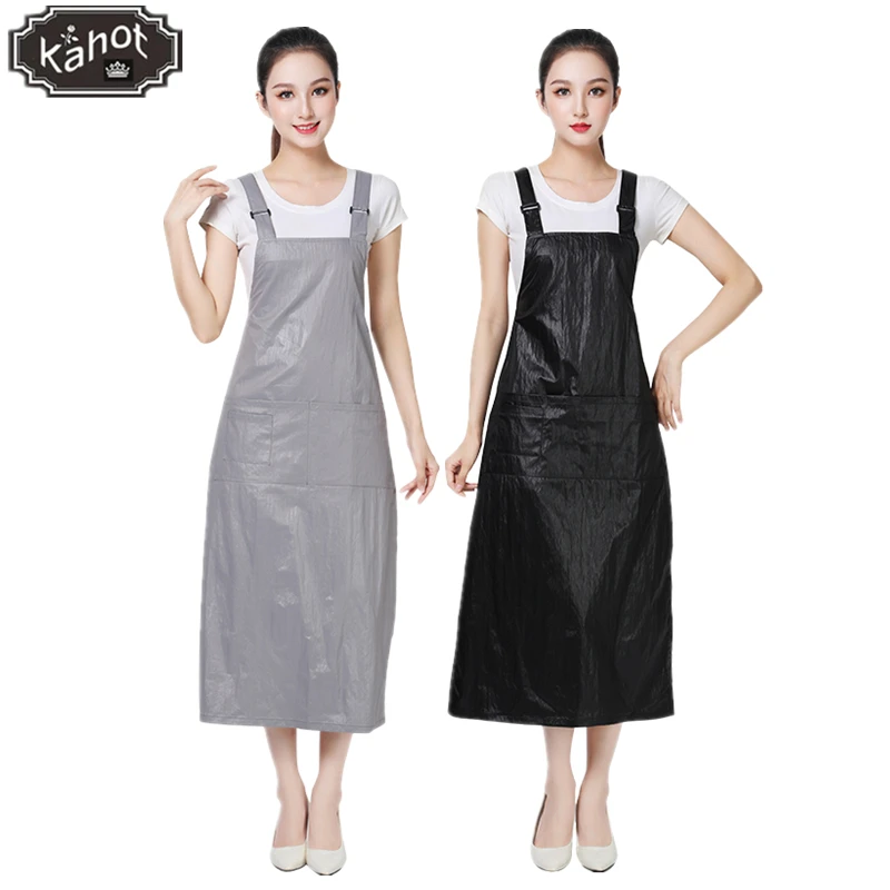 

Фартук для парикмахерских салонов с карманами и регулируемыми ремнями для ногтей, кофе, флориста, зоомагазина, парикмахерский водонепроницаемый удлиненный фартук
