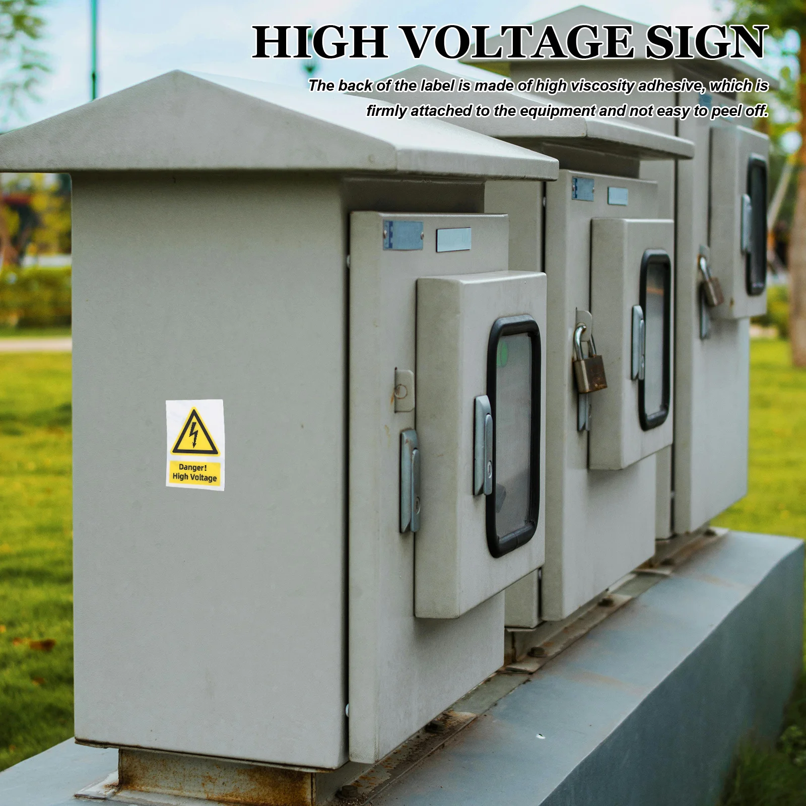 High Voltage Warning Sticker Electrical Safety Sign Durable Water-Resistant Strong Adhesive High Voltage Sticker