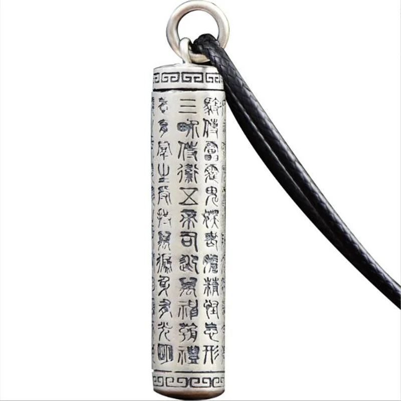 Shurangama Mantra Pendant For Men Women Jewelry Top Quality Silver 925 Choker Necklaces Male Amulet Blessing Sutra Accessories