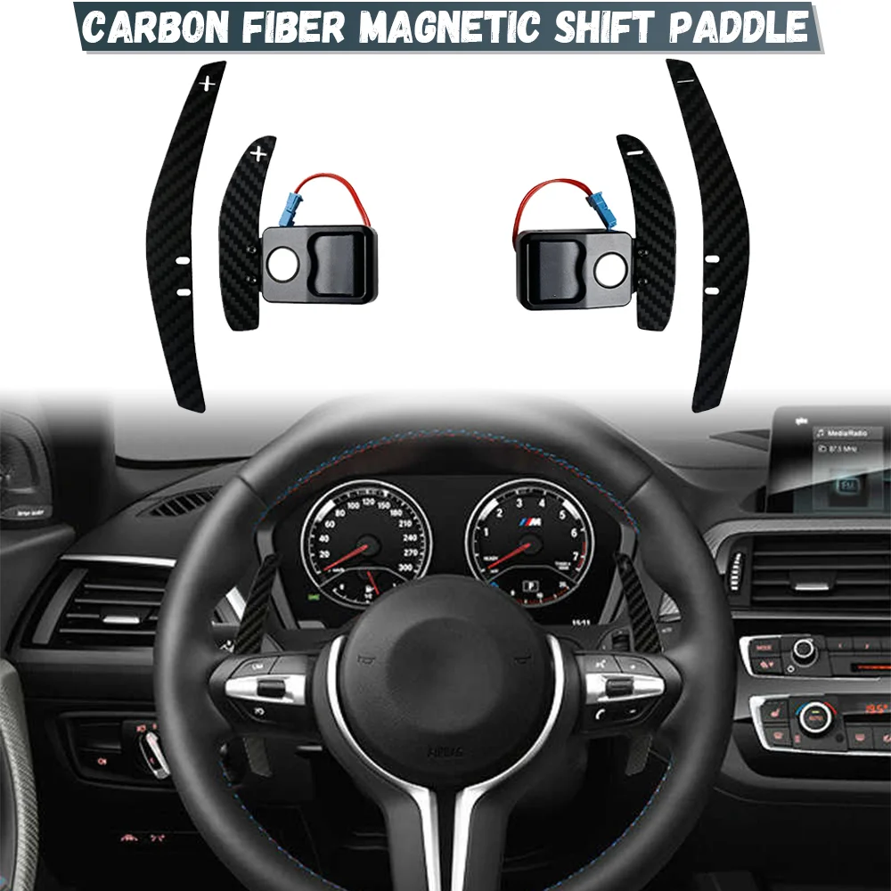 For BMW F20 F21 F30 F31 F32 F34 F01 F07 F01 F48 F25 F26 F15 F16 G20 G21 G30 G38 Magnetic Carbon Fiber Paddle Shifter