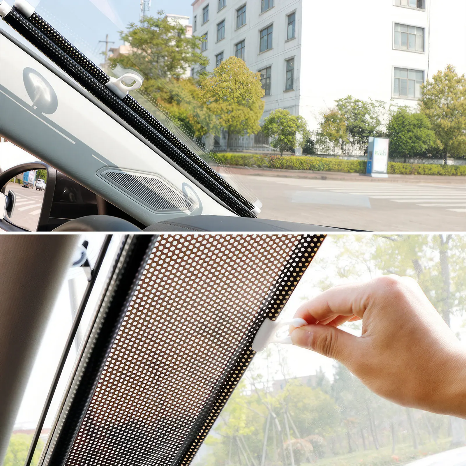 Suction Cup Sunshade Curtains Blackout Roller Blinds for Windows Doors Sliding French Roof Easy Install Washable Privacy Shade