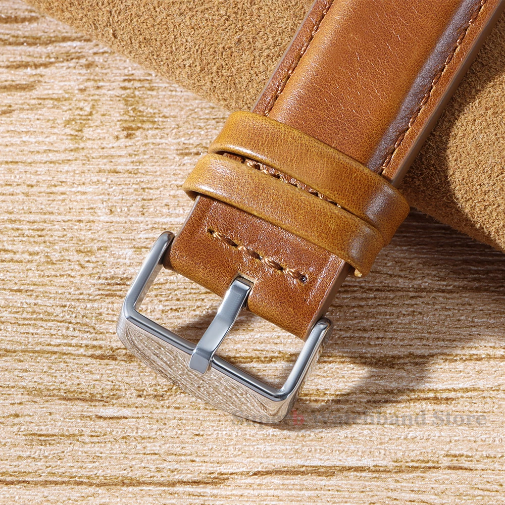 빈티지 가죽 시계 밴드 18mm 20mm 22mm 24mm 26mm 비즈니스 스트랩 퀵 릴리스 팔찌 블랙 브라운 손목 밴드 시계 액세서리