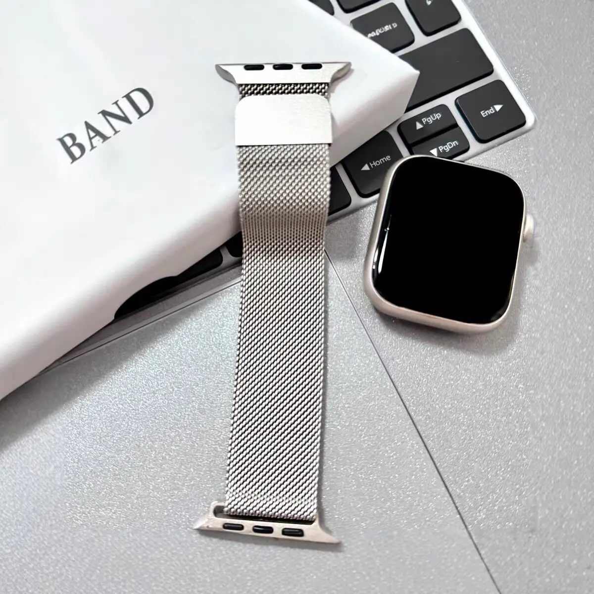 Magnetic Milanese Loop for Apple Watch 42mm 41mm 46mm 45mm 49mm Stainless Steel Band with Clasp for Ultra 3/2 Series 11 10 9 8 7