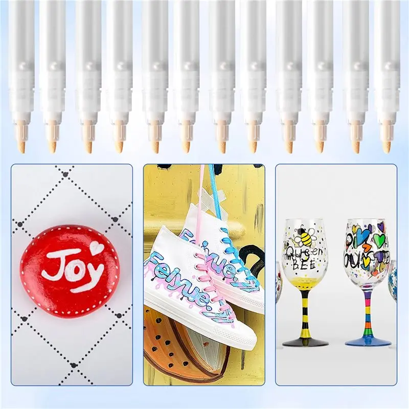 Hot Selling-96Pack 6/3 Mm Empty Fillable Blank Paint Touch Up Pen Markers Round Tilted Head Paint Marker Pens For Art Painting