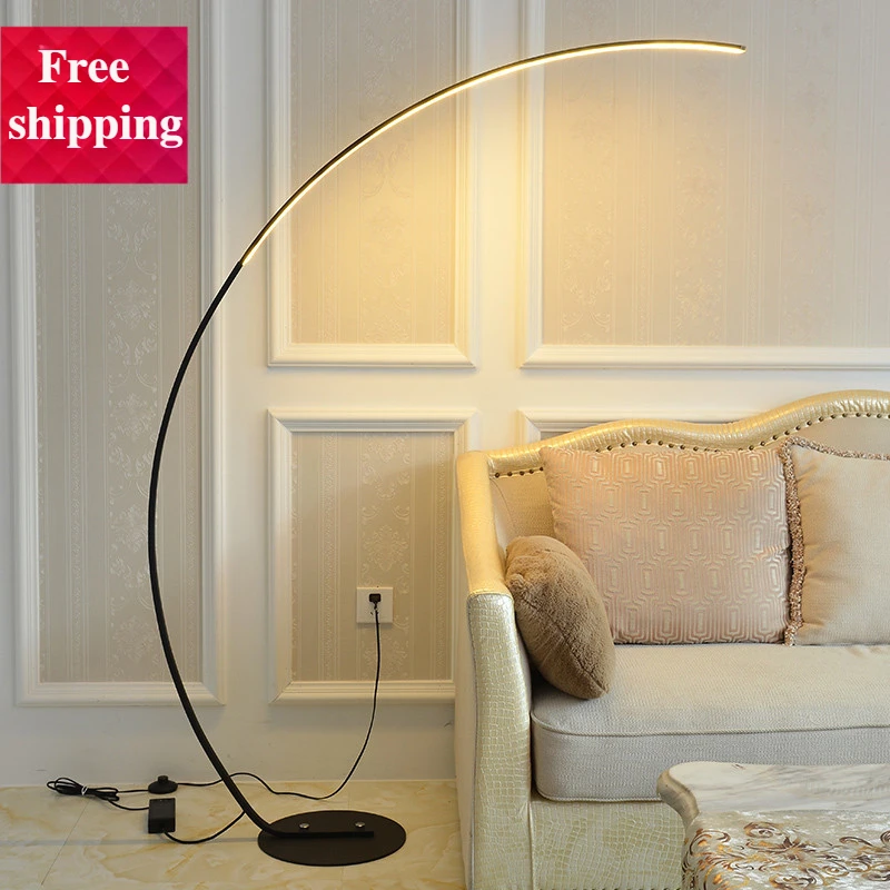 

C-type Floor Lamp Dimming Remote Control Floor Light Black LED Floor Lamp Bedroom Decoration Living Room Lamp Standing Light