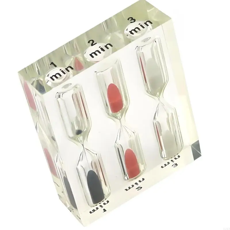 62KD Desktop Visual Hourglasses Timer with Three Sand Chamber for Daily Routines