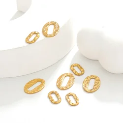 20pcs Stainless Steel Gold Hollow Oval Charm Connectors for DIY Exquisite Jewelry Earrings Necklace Accessories Making Supplies