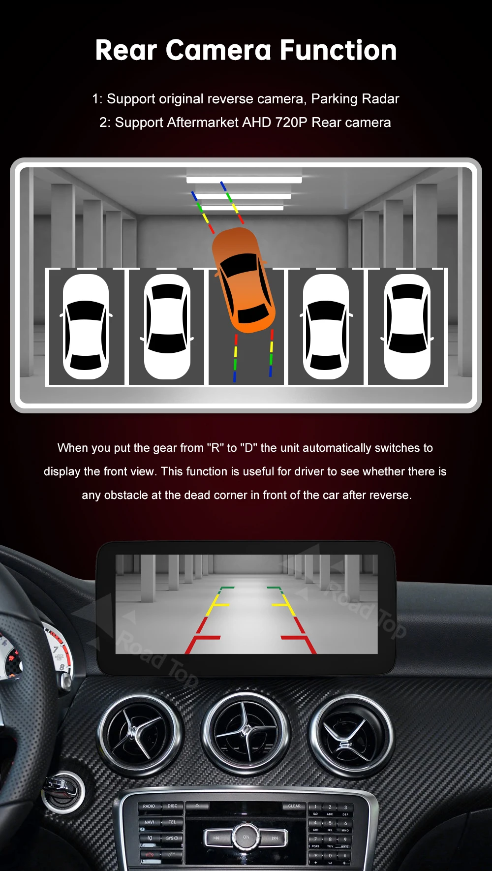 DE 12.3 Ultradünner Linux-Bildschirm für Mercedes-Benz A W176 B W246 CLA GLA Klasse 2013-2015 NTG4.5 Auto-Touchscreen, Unterstützt Kabelloses CarPlay, Android Auto, Mirrorlink, Behält OEM-Funktionen bei – Detail 15