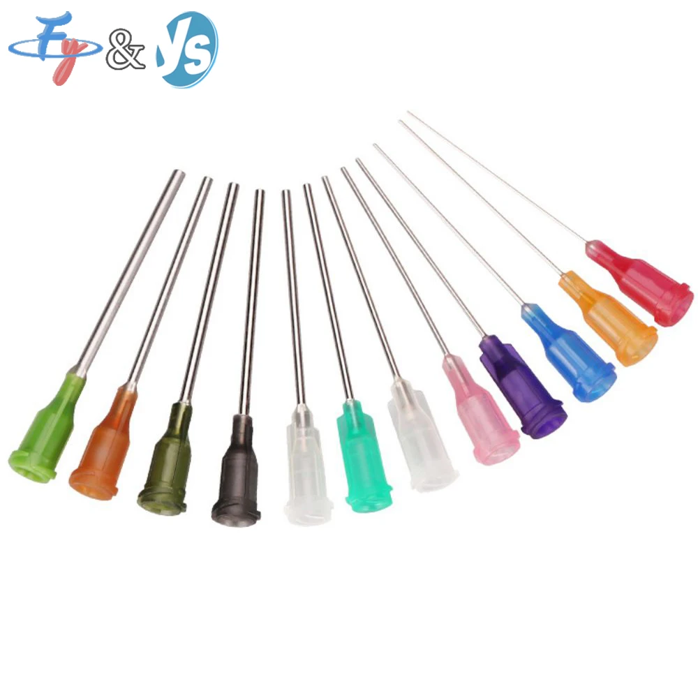 5PCS 14G-30G Plastic Hub Stainless Steel Dispensing Needles, Blunt Tip Glue Needle Tips for Industrial Dispenser, Syringe