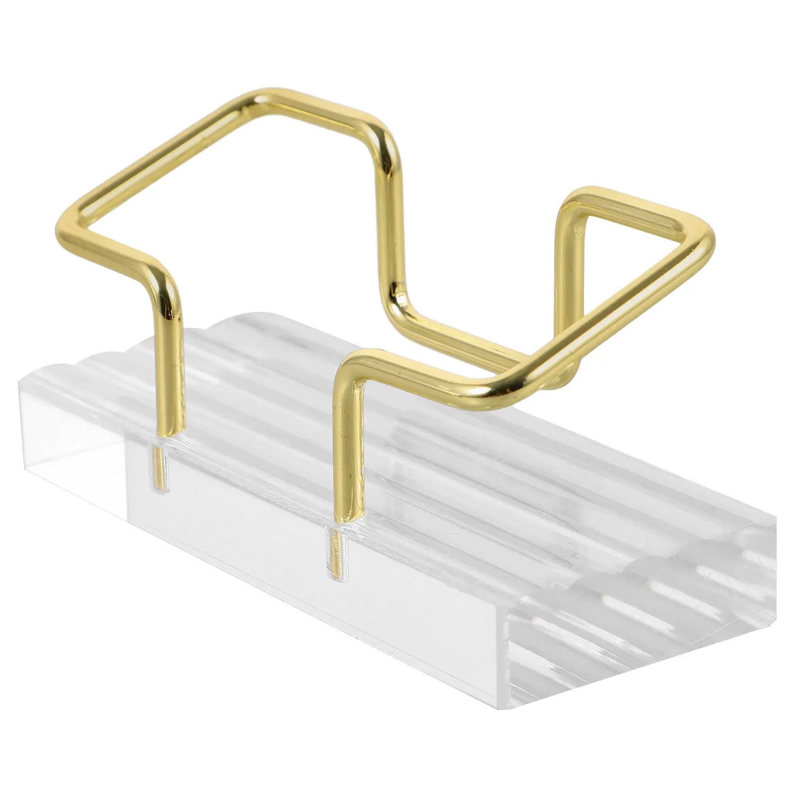 Wavy Acrylic Business Card Holder Desktop Display Stand Sturdy Wear Resistant Fall Proof Elegant Office Desk Organizer Card