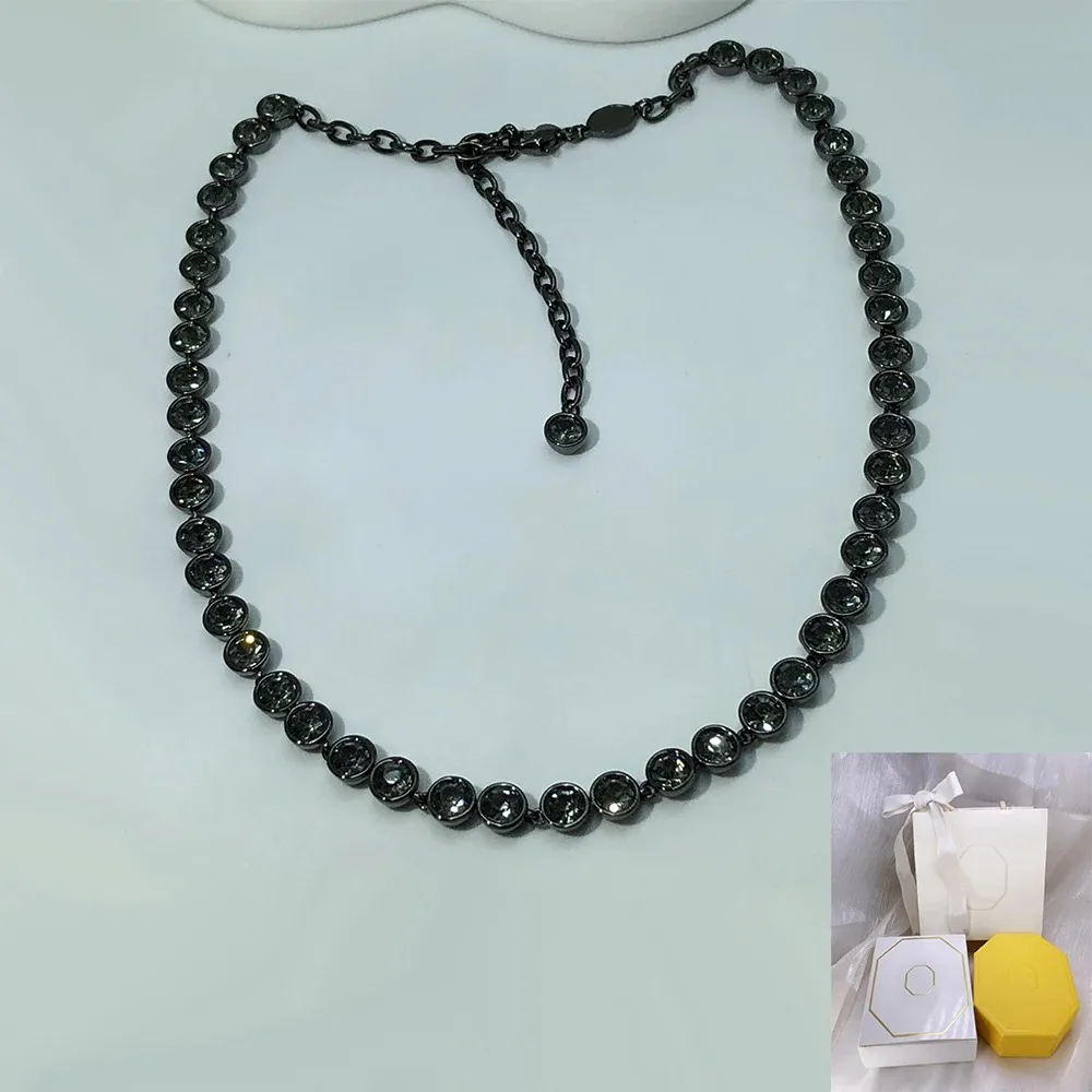 

Новое горячее серые ожерелье IImber Tennis круглого выреза, легкая роскошь, нишевый романтический подарок другу на вечеринку