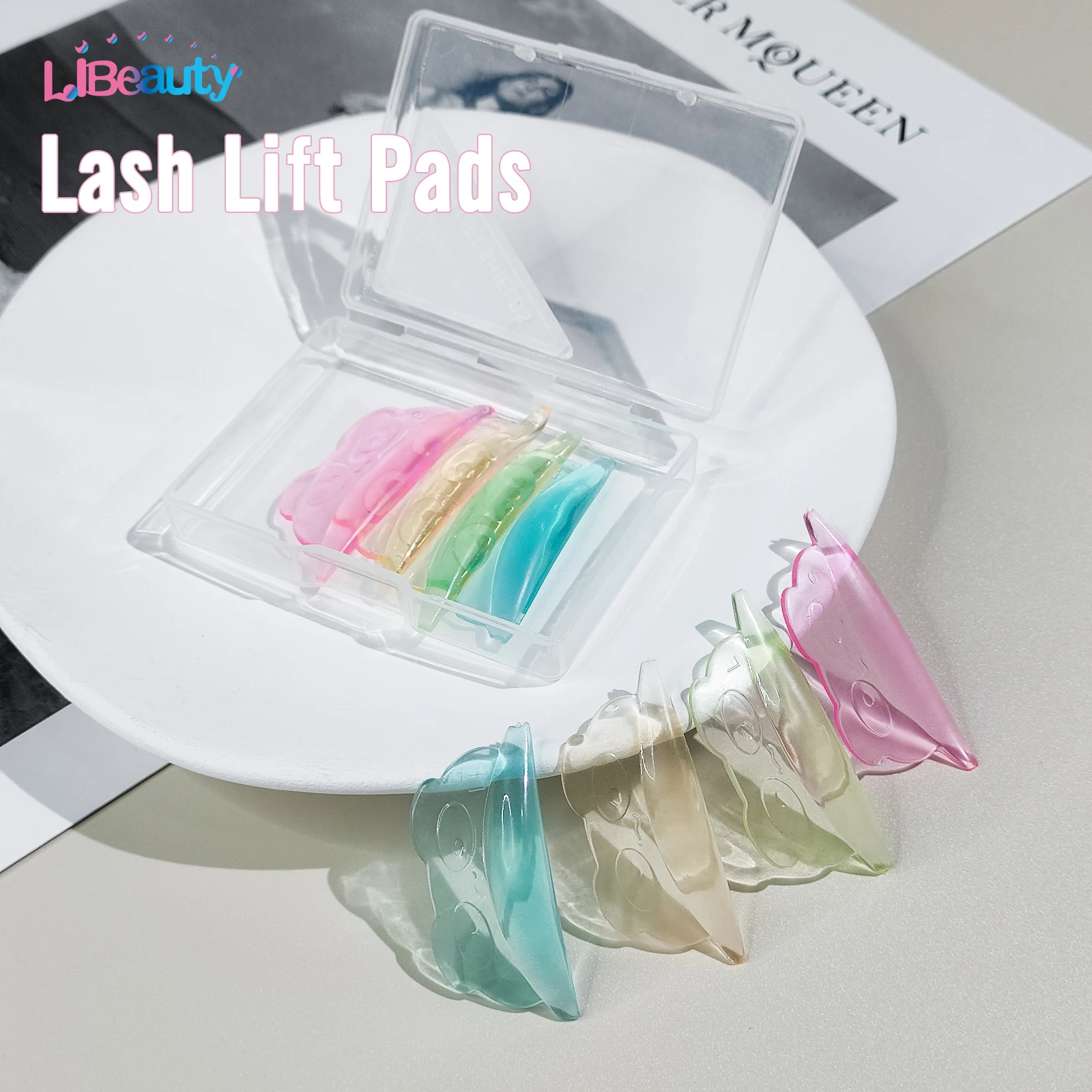 Libeauty U Curl 4 Pairs Free Glue Silicone Eyelash Perm Rods Sticky Lash Lift Shield Lifting 3D Eyelash Curler Makeup Tool