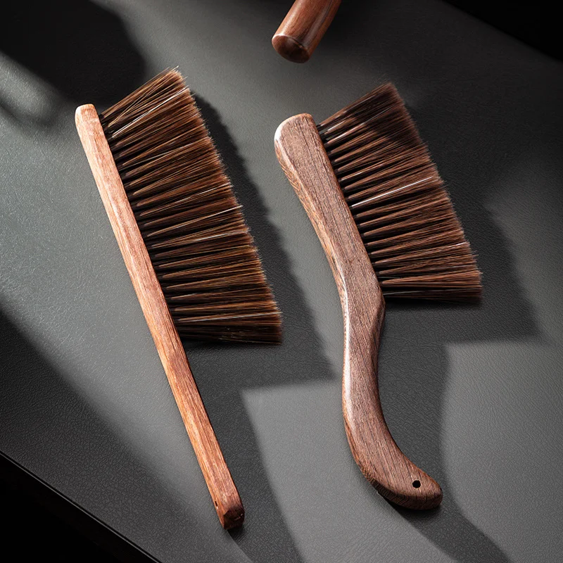 Large Long Handle Solid Wood Coffee Bar Cleaning Brush, Commercial Dust Brush for Coffee Grounds
