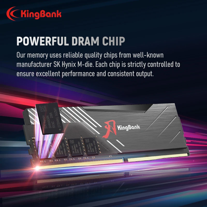 KingBank DDR5 16GBx2 32GBx2 6000 MHz 6400 MHz 288 Pin DIMM Hynix M die Desktop AMD Intel CPU Motherboard DDR 5