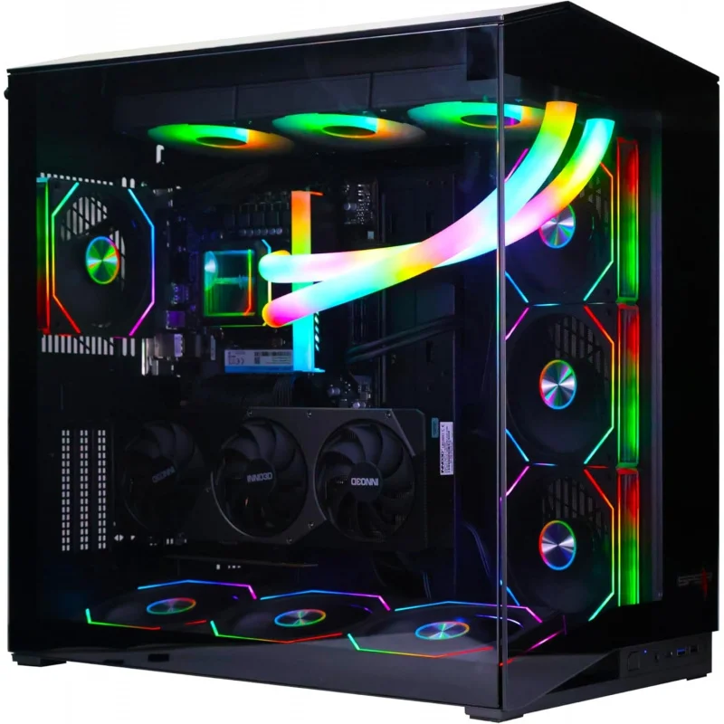 Gaming PC –  i5-14400F, RTX 5060 8GB, 32GB DDR5, 1TB NVMe SSD 3300MB/s, 600W PSU, 360mm ARGB Tube Water Cooler, Case with 7 ARG