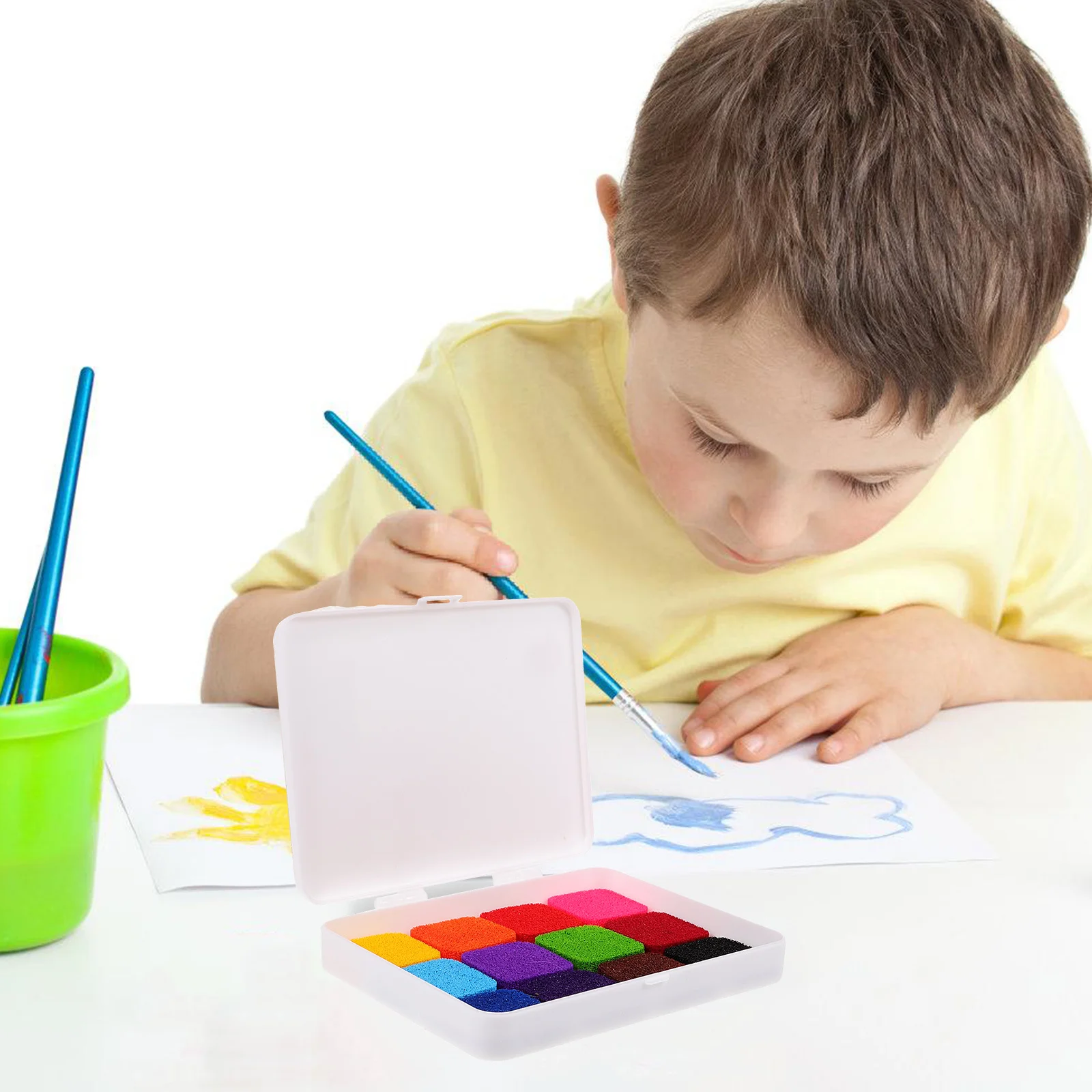 1Set Kleurrijke Vinger Inkt Pad 12 Kleuren Wasbaar DIY Graffiti Craft Schilderen Veilig voor Kinderen Unisex Inkt Pad Postzegels voor Ambachten