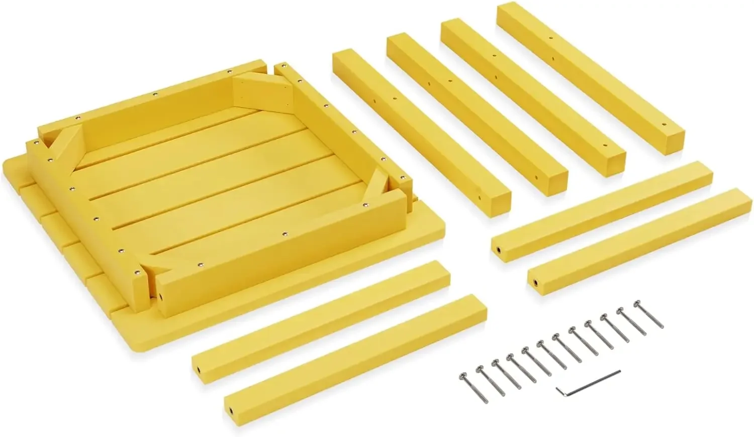 19.68" Poly Lumber Adirondack Side Table, Weather Resistant Patio Side Table for Poolside, Garden and Front Porch (Yellow)