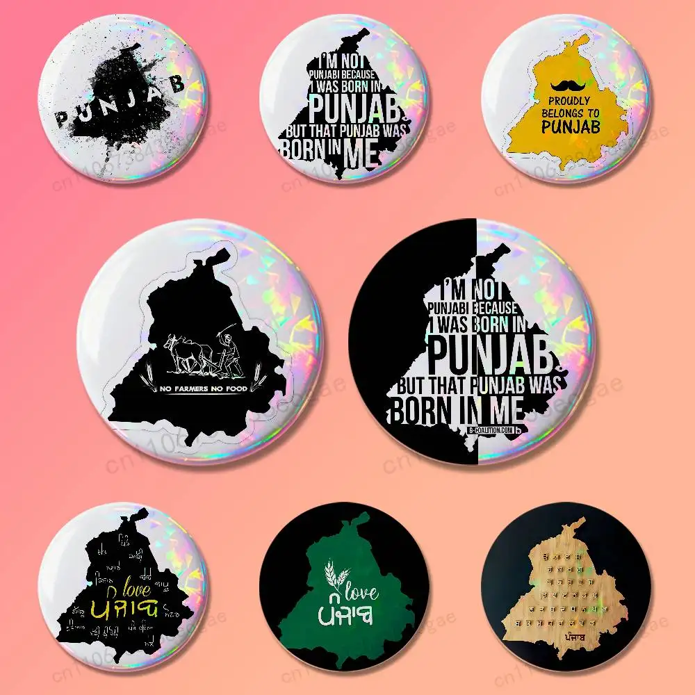 

Map Art Punjab Custom Badges 25 32 44 58 75 mm Brooch Backpack Hat Enamel Pins Accessories Toys Gifts