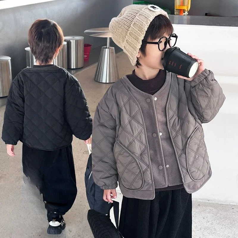 Kids Coats 2024 New Autumn Winter Cotton Warm Fashion Casual Simple Style Baggy image 6