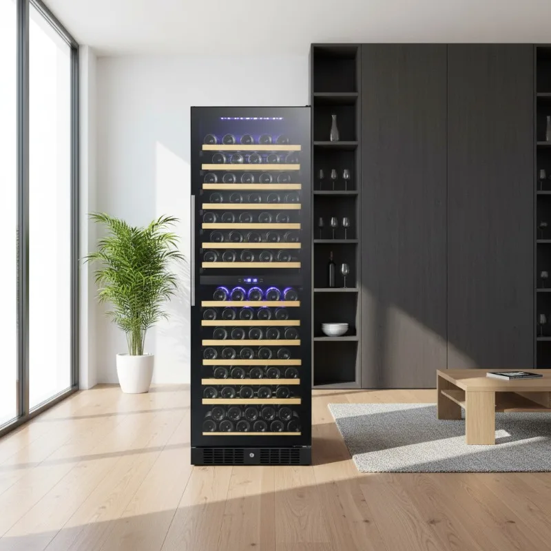 Airo ODM Luxury Dual Wine Cooler Stainless Steel Showcase Constant Temperature Glass Door for Hotels Built in Wine Cooler