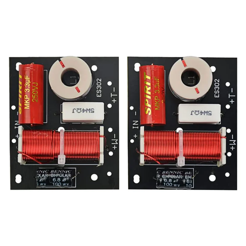 2Pcs Speaker Crossover Speaker Frequency Divider Board Treble Bass Audio Crossover Filters Frequency Distributor