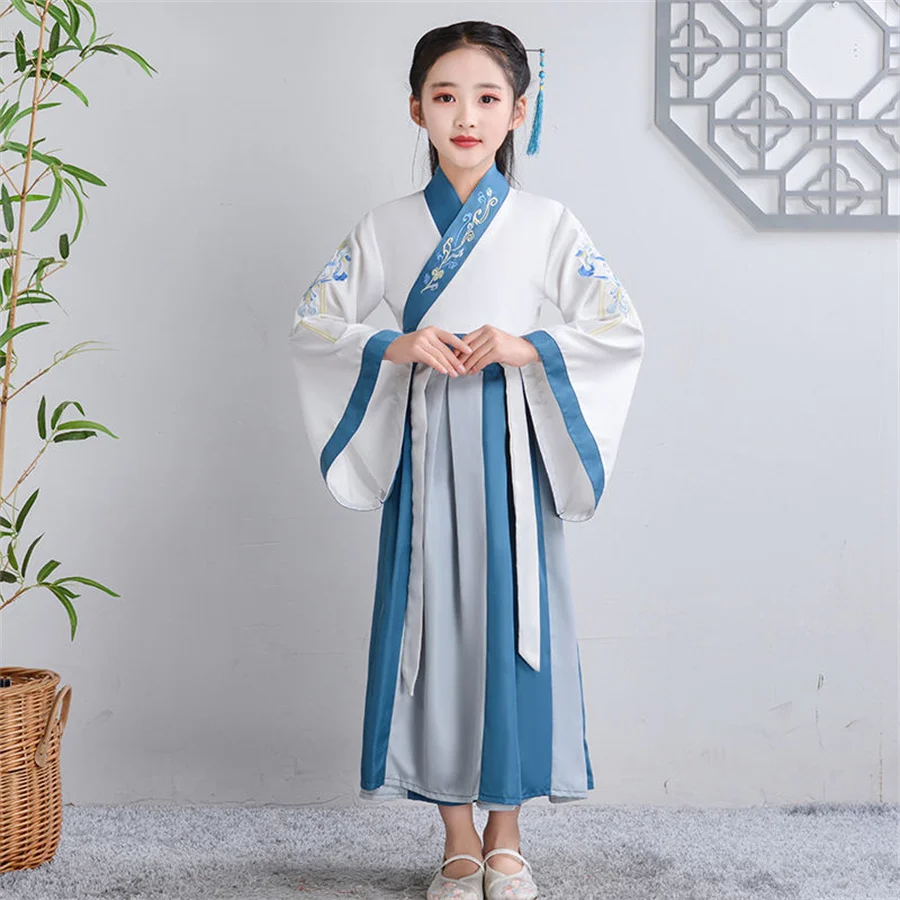 الأطفال Hanfu ازياء الرقص الصينية التقليدية فستان المرحلة الرقص زي الوطنية Hanfu