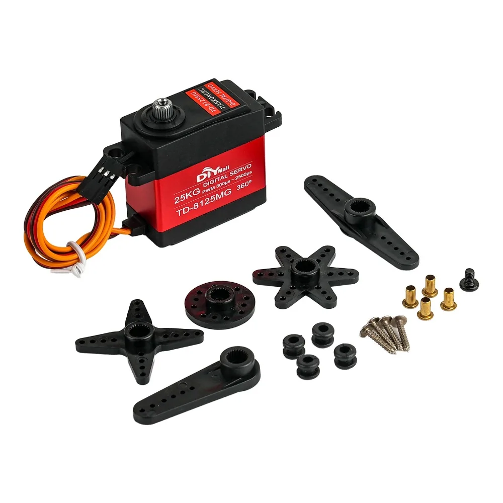 1/2/4 Stück 25KG Digitaler Servo 360 Grad TD-8125MG Wasserdicht Großes Drehmoment Metallgetriebe für DIY Roboter Roboterarm RC-Modell PWM – Detail 3