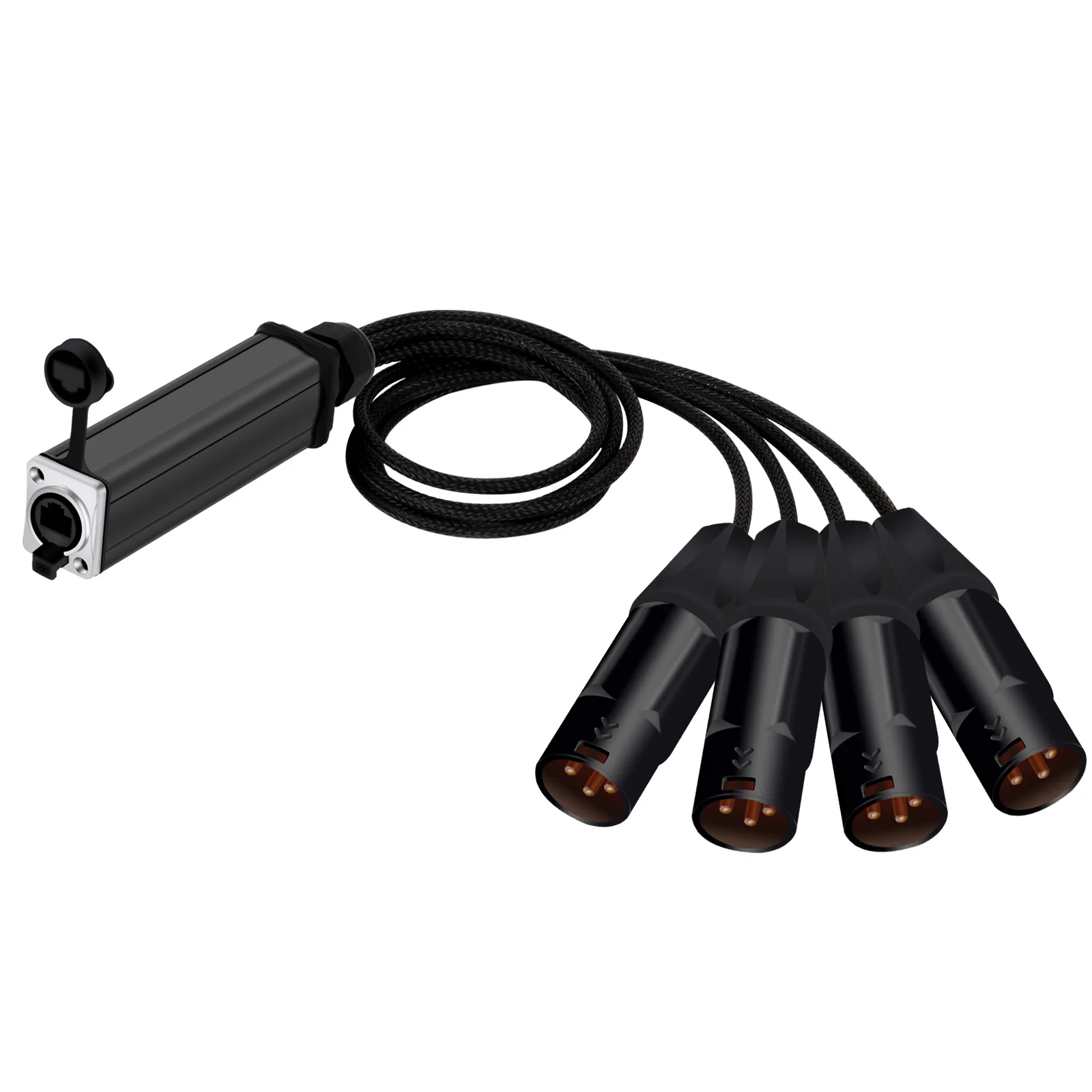 RJ45 to XLR Cable,4 Channel 3Pin XLR Multi Network Receiver,with CAT5 Female Network Receiver, for Stage and Recording Studio