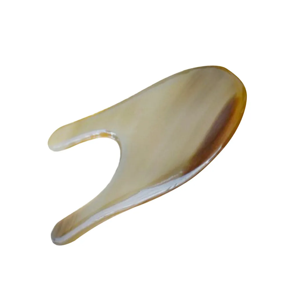 

Natural Horn U Shape Facial Massage Device Multi-Functional Beauty Spa Tool for Eye Neck Care Scraping Plate Pain Relief