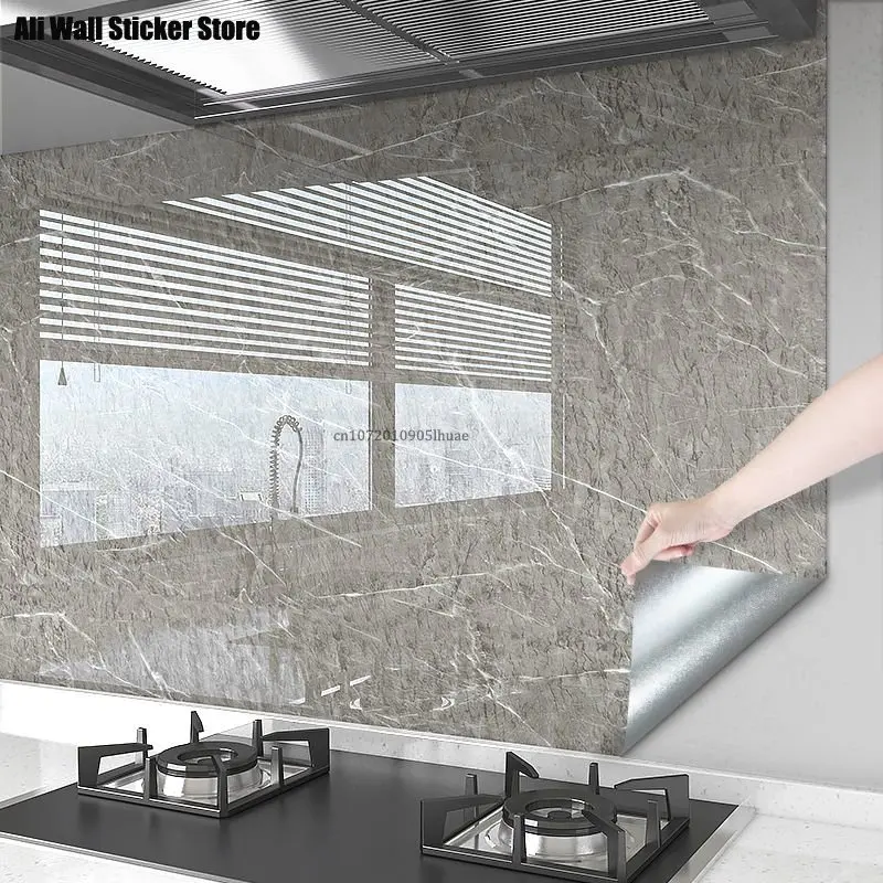 

Kitchen Waterproof and Oil Proof Sticker Thickening Fire Resistance To High Temperature Self Sticky Wallpaper Papel De Parede