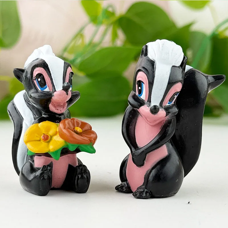 Bambi Figure Set 7pcs Cartoon Deer Rabbit Skunk Plush Toy Doll Cake Decor Desktop Ornament Gift Collectible Model Table Home - view 5