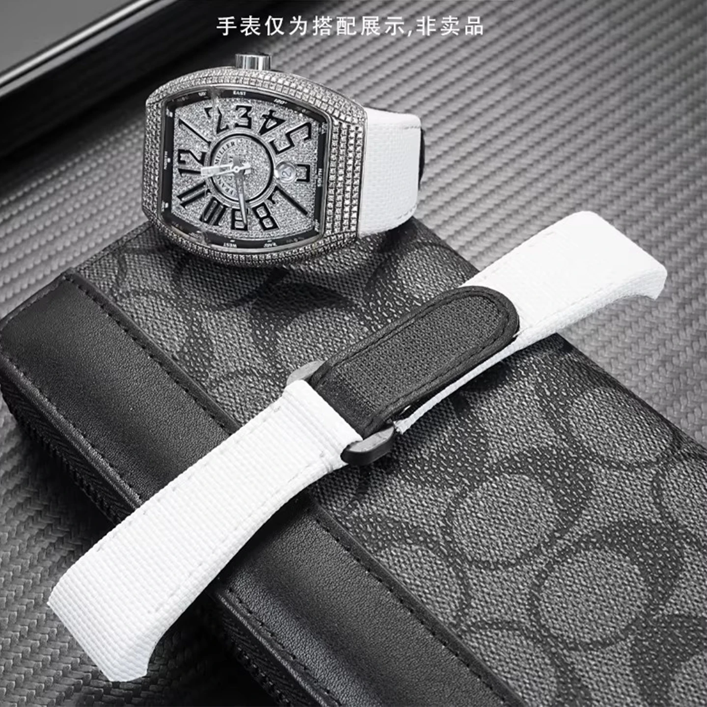 For Frank Muller V45 Fluororubber Strap Customizable Faumuran V45 V32 V41 Series Rubber Bracelet Men