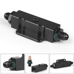 Performance Engine Billet Aluminum AN6 Inline Fuel Filter With Bracket And 1/8NPT Port For Fuel Pressure Gauge