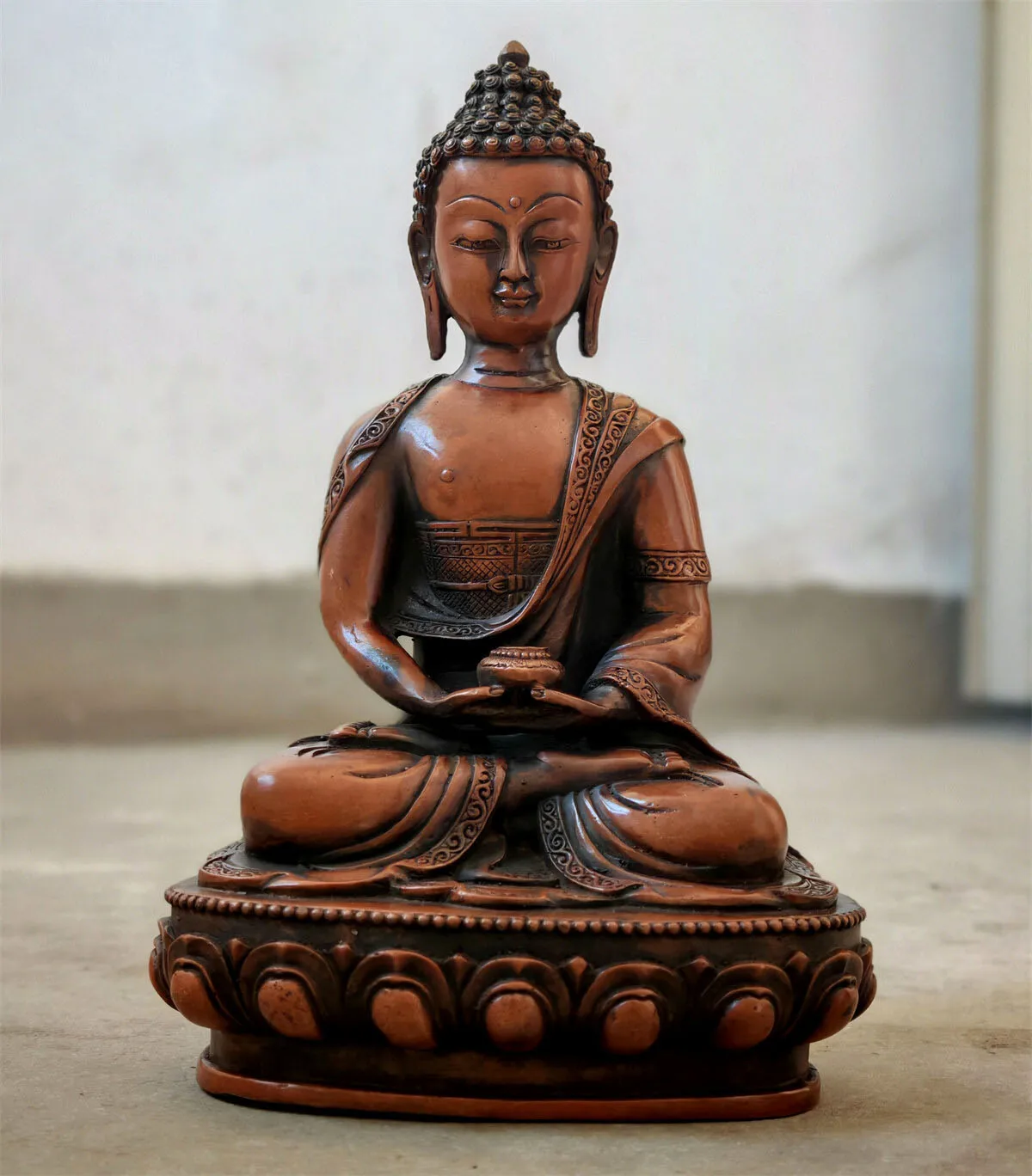

12inch Amitabha Buddha Buda Statue bowl Genuine Bronze Sakyamuni Buddha Statues