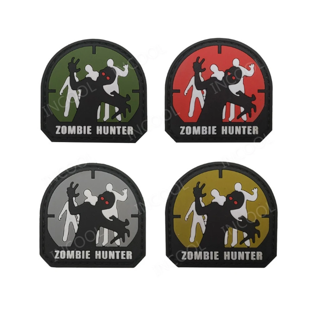 Haftowane naszywki Sniper Zombie Hunter Strip Appliqued PVC Rubber Decorative Chevron Skull Attach For Clothing Cap