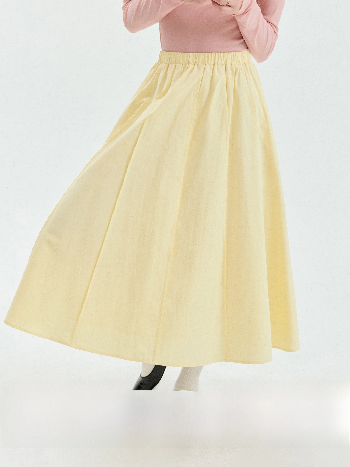AMUU Original Half-length Skirt with Flared Hem Pure Cotton Mid-length Women's Autumn New Style Commute Korean Style A-line S...