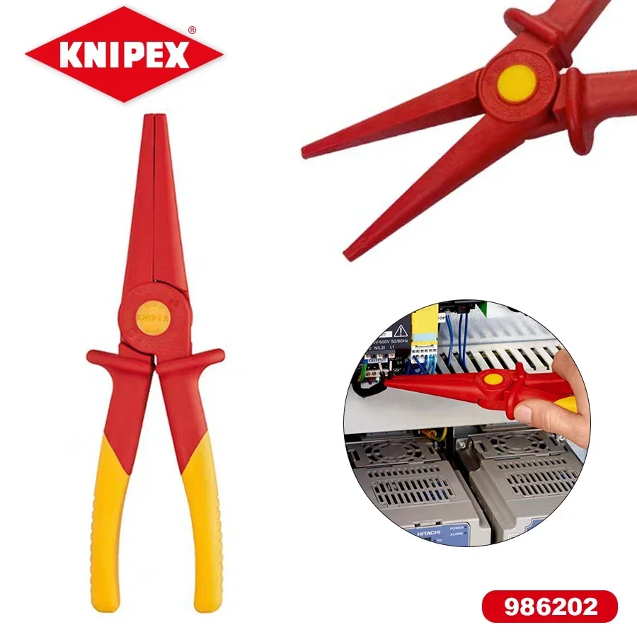 Genuine KNIPEX 986202 Long Nose Plastic Plier 1000V VDE Insulated Plastic pliers