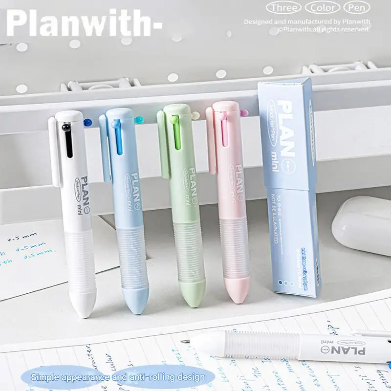 

Мини-многофункциональная ручка Planwith INS, 3 цвета, удобные гелевые ручки с матовой ручкой, не размазывающиеся, непроницаемые портативные канцелярские принадлежности