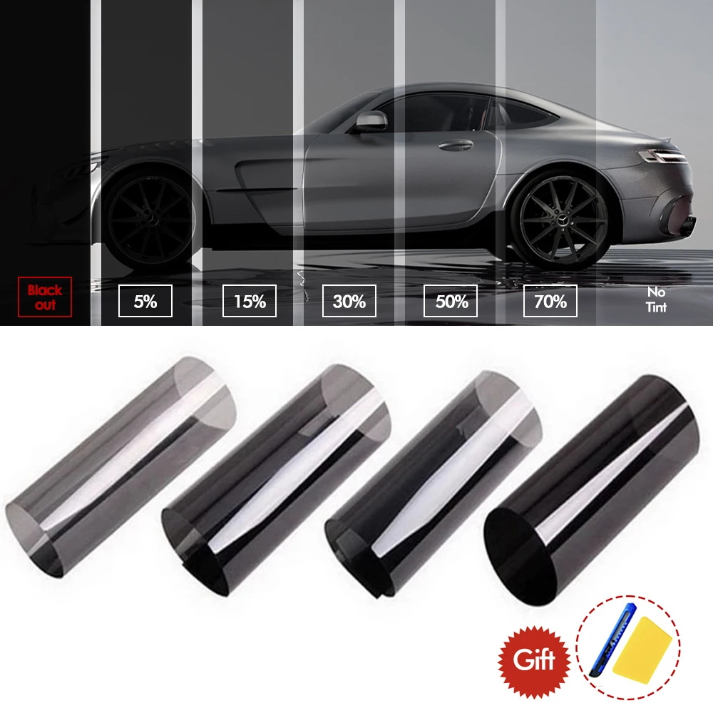 

50cmx3m Car Window Tint Film Privacy Vinyl Foils Sunshade Stickers Windows Cover Protector Glass UV Sun For Cars Solar Shade