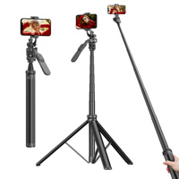 C05 2m Balanced Stable Shooting Expansion Bluetooth Metal Tripod Selfie Stick Tripe Stand Stabilizer for Cell Phone