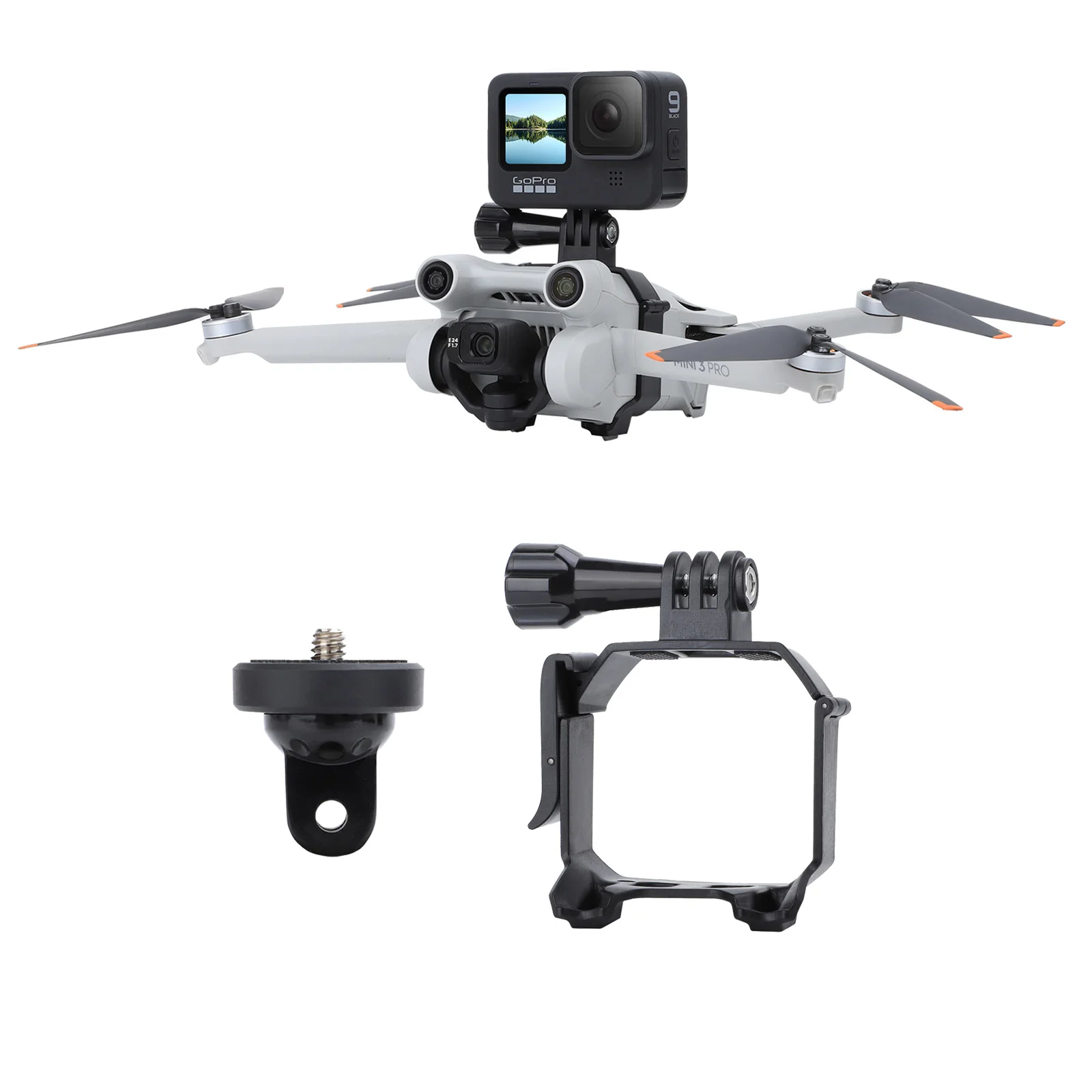 Держатель кронштейна расширенного адаптера W1/4 резьбовой винт для DJI MINI 3 Pro Drone 360 панорамная камера для GoPro 8 9 Аксессуары