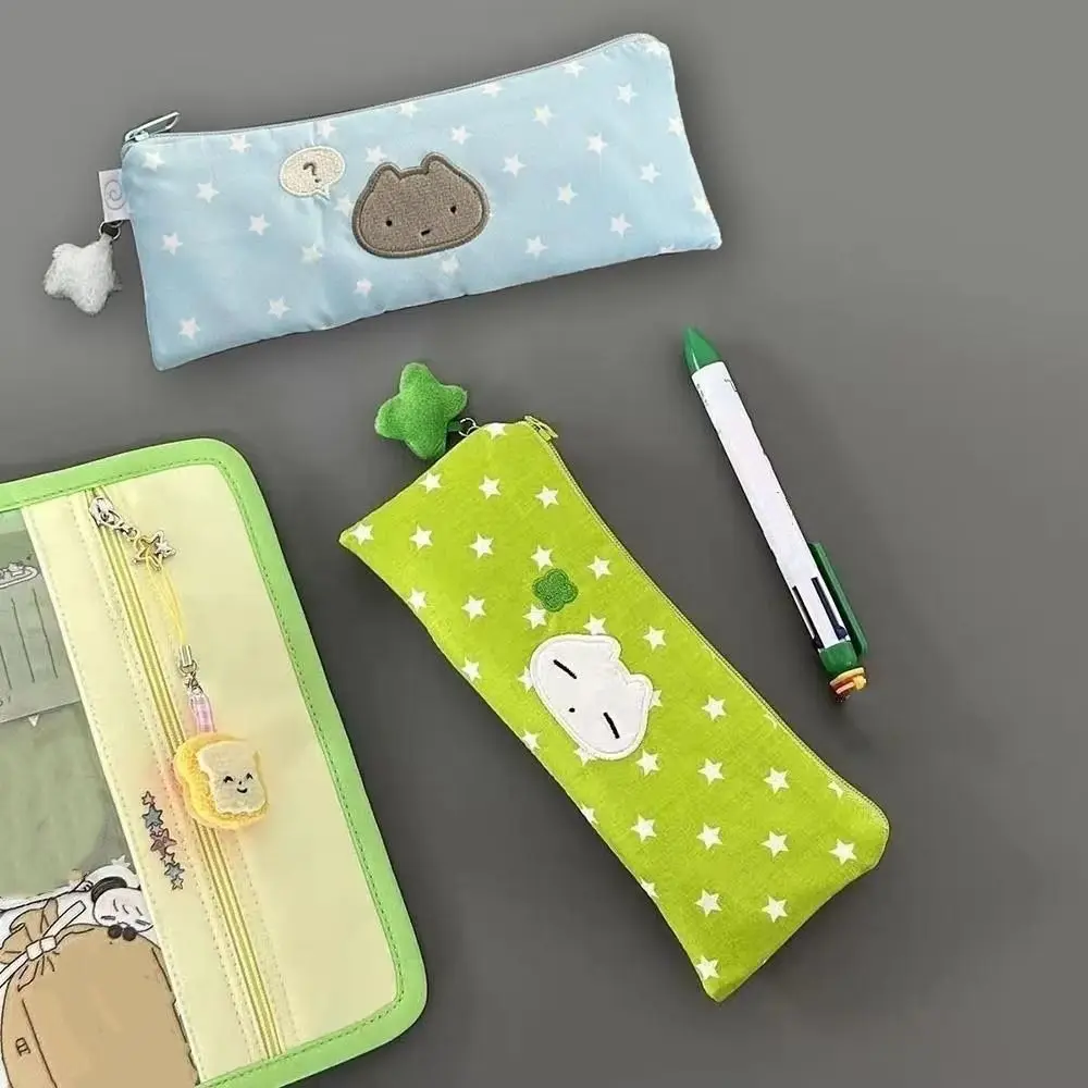 

Star Pattern Stars Pencil Case Mesh Multilayer Pencil Organizers Stationery Bag Large Capacity Cute Kitten Pen Pouches